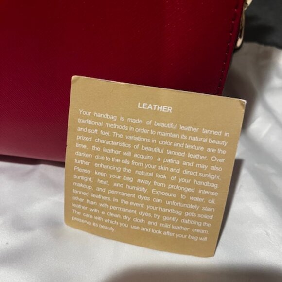 Michael Kors Hamilton Large Genuine Leather Tote Shoulder Bag Red - Picture 4 of 7